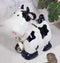 Whimsical Holstein Bovine Cow with Collar Bell Money Coin Savings Piggy Bank