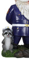 USA Patriotic Armed Forces Semper Fidelis Marine Gnome With Raccoon Statue