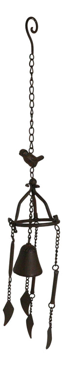 Cast Iron Rustic Country Morning Bird Relaxing Wind Chime Bell Decor Ornament