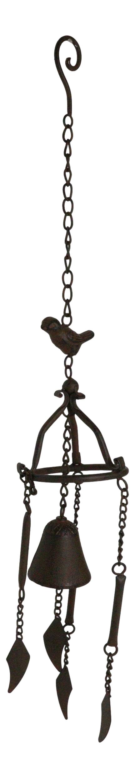 Cast Iron Rustic Country Morning Bird Relaxing Wind Chime Bell Decor Ornament