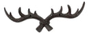 Cast Iron Rustic 10 Point Stag Deer Antlers Rack Wall Plaque 11"L Hanging Hooks