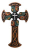 Celtic Knotwork Tooled Faux Leather Colorful Flowers Wall Cross Christian Decor