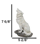 Winter Woodlands Tundra Snow White Albino Wolf Howling at The Moon Figurine