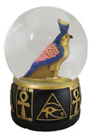 Ancient Egyptian Hieroglyphic Eye of Horus Ankh and Falcon Bird Water Globe