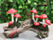 Enchanted Fairy Garden Toadstool Mushrooms Forest On Moss Tree Log Figurine