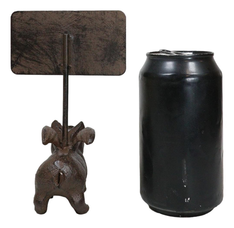 Cast Iron Rustic Western Farmhouse Flying Pig Chalkboard Pole Sign Figurine