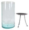 Modern Accent Thick Glass Hurricane Candle Holder With Tripod Metal Stand