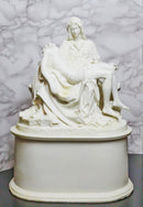 Ebros Gift White Catholic La Pieta Cremation Urn Devotional Figurine 14.75"Tall 300 Cubic Inches Capacity Bottom Load Feature