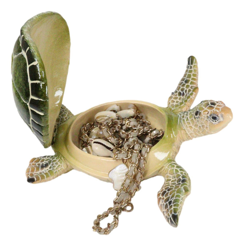 Ocean Marine Green Sea Turtle Decorative Key Stash Decorative Trinket Box