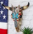 Rustic Western American Flag Doctor Nurse Caduceus Symbol Cow Skull Wall Decor