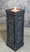 Wicca Celtic Knotwork Sacred Symbols Dark Art Votive Column Candle Holder Stand