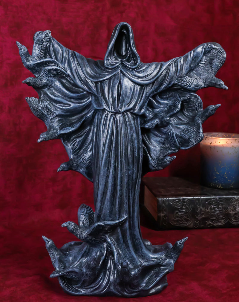 The Dark Lord Boogeyman Black Death Grim Reaper With Raven Crows Figurine