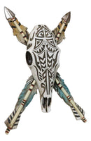 Southwestern Indian Tribal Tooled Tattoo Cow Skull And Crossed Arrows Wall Decor