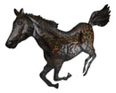 Rustic Western Wild Running Horse Decorative Metal Wall Sculpture Relief 24"L