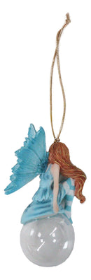 Blue Delphine Bubble Rider Fairy Hanging Ornament Amy Brown Holiday Collection