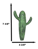 Pack Of 2 Cast Iron Rustic Western Desert Saguaro Cactus 3-Pegs Triple Wall Hook