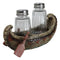 Southwestern Native Tribal Indian Canoe Boat Salt And Pepper Shakers Holder Set