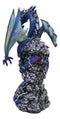 Ryvthys Air Elemental Blue Wind Rainbow Winged Dragon On Lightning Clouds Statue