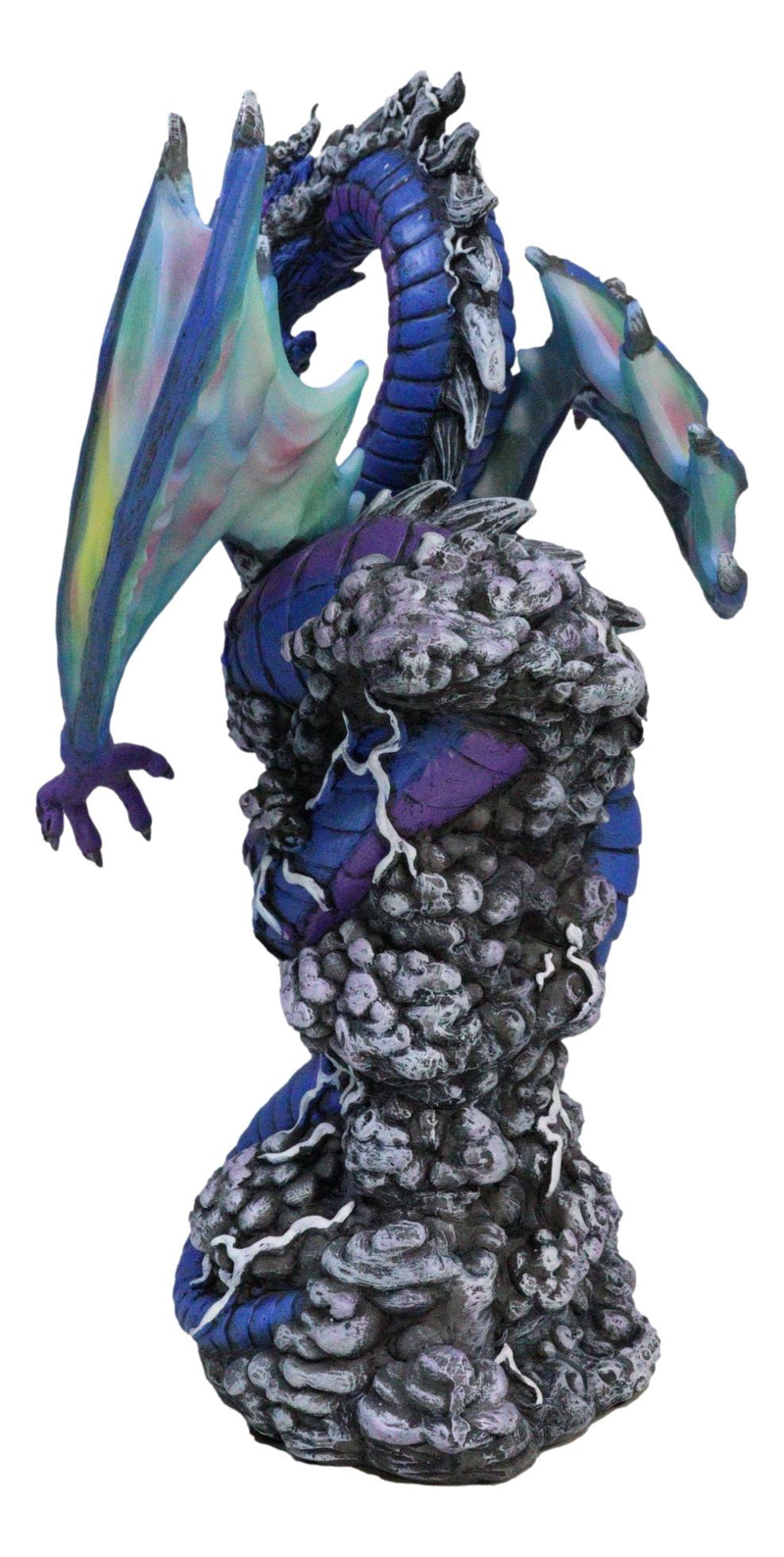 Ryvthys Air Elemental Blue Wind Rainbow Winged Dragon On Lightning Clouds Statue