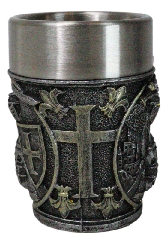 Pack of 4 Medieval Templar Crusader Knight Of The Cross Shooter Shot Glasses