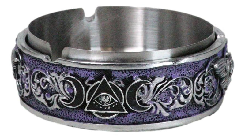 Occultic Wicca Witchcraft Dark Triple Moon Death Moth Skull Cigarette Ashtray