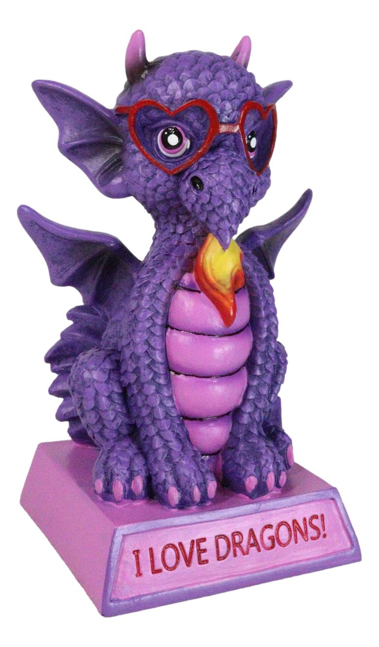 Fantasy Purple Koan Cartoon Chibi Dragon Collectible Figurine I Love Dragons!