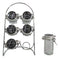 Wicca Kitchen Witch Alchemy Apothecary Jar Spice Metal Rack With 6 Glass Jars