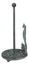 Cast Iron Marine Seahorse With Scroll Pattern Base Kitchen Paper Towel Holder