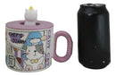 Whimsical Kitty Cat With Kung Fu Diary Cartoon Ceramic Mug With Silicone Lid