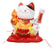 Japanese Lucky Charm White Beckoning Cat Maneki Neko With Waving Arm Statue 10"