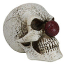 Halloween Creepy IT Jester Clown Harlequin Skull with Maroon Nose Figurine