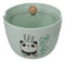 Green Curious Lucky Panda Donburi Ramen Soup Bowl With Chopsticks And Lid