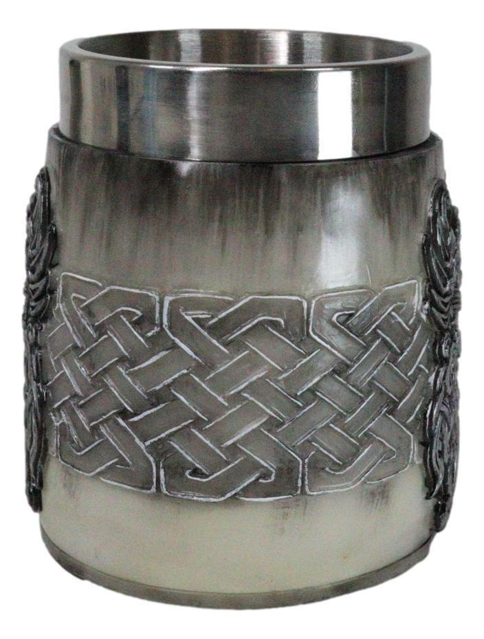 Gothic Viking Horned Warrior Danegeld Skull Tankard Mug 20oz With Hammer Handle