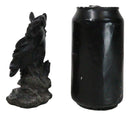 Wild and Free Black Stallion Equine Horse Bust On Rocky Pillar Base Figurine