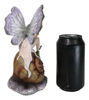 Fantasy Purple Elf Pixie Fairy Ladybug Sitting On Giant Snail Mollusk Figurine