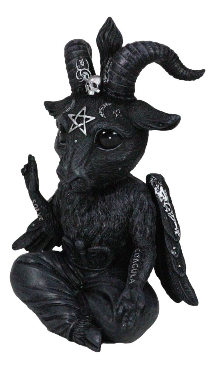 Cultic Fiends Winged Baphomet Sabbatic Goat Triple Moon Pentagram Figurine