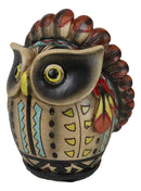 Southwestern Colorful Tribal Native Indian Owl Chief With Headdress Money Bank