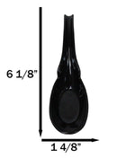 Contemporary Black Melamine Asian Soup Spoons With Ladle Hook & Notch Set Of 12