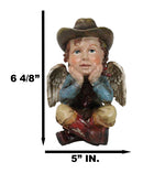 Country Rustic Western Cowboy Angel Wearing Hat And Red Boots Sitting Figurine