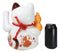 Japanese Lucky Charm White Beckoning Cat Maneki Neko With Waving Arm Statue 10"