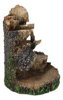 Rustic Forest Tree Steppes Faux Wooden LED Display Stand Figurine For Miniatures