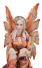 Goddess of Fire Elemental Pixie Fairy in Ember Pyre Dress Sitting Figurine