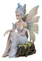 Sitting Elf Pixie Air Wind Elemental Fairy in Ethereal Rainbow Dress Figurine