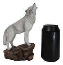 Woodlands Wildlife Mystical Alpha Gray Wolf Howling to The Moon Figurine Decor