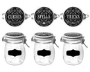 Kitchen Witch Alchemy Apothecary Curses Spells Tricks 6" H Glass Jars 3 Pc Set