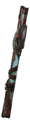 Rustic Western Faux Leather Aztec Boot Design Turquoise Stone Heart Wall Cross