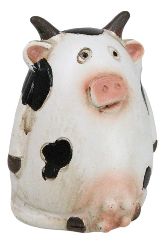 Western Country Farmhouse Holstein Bovine Cow With Udders Pen Holder Figurine