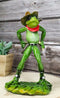 Wild Western Standoff Cowboy Frog With Hat Cigar And 2 Guns On Lilypad Figurine