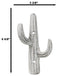 Pack of 2 Rustic Western Off White Metal Desert Saguaro Cactus 2-Pegs Wall Hooks