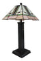 Frank Lloyd Wright Mission Style Pyramid Translucent Glass Side Table Lamp Decor